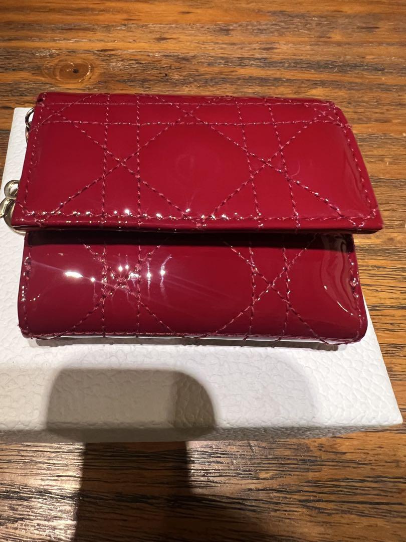 【最終値下げ】Dior ロータスウォレット カナージュ エナメル 三つ折り財布