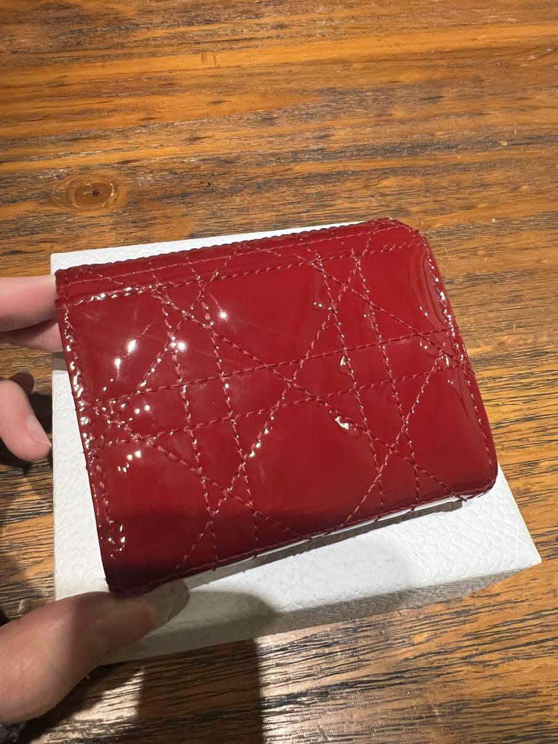 【最終値下げ】Dior ロータスウォレット カナージュ エナメル 三つ折り財布