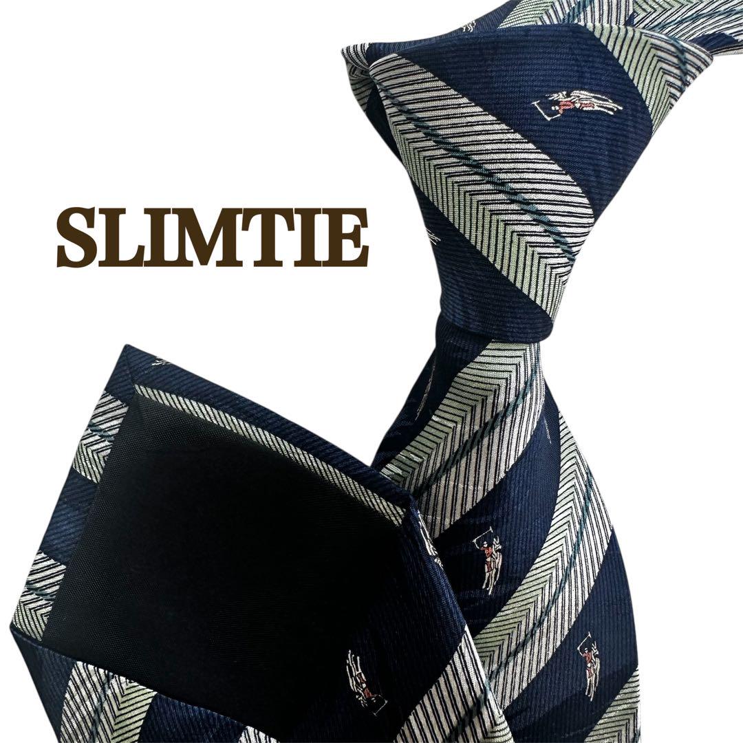 Brioni ネイビー ホワイト ストライプ レジメンタルタイ　ネクタイ 新品 SLIMTIE ネクタイ ネイビーホワイト ストライプ レジ