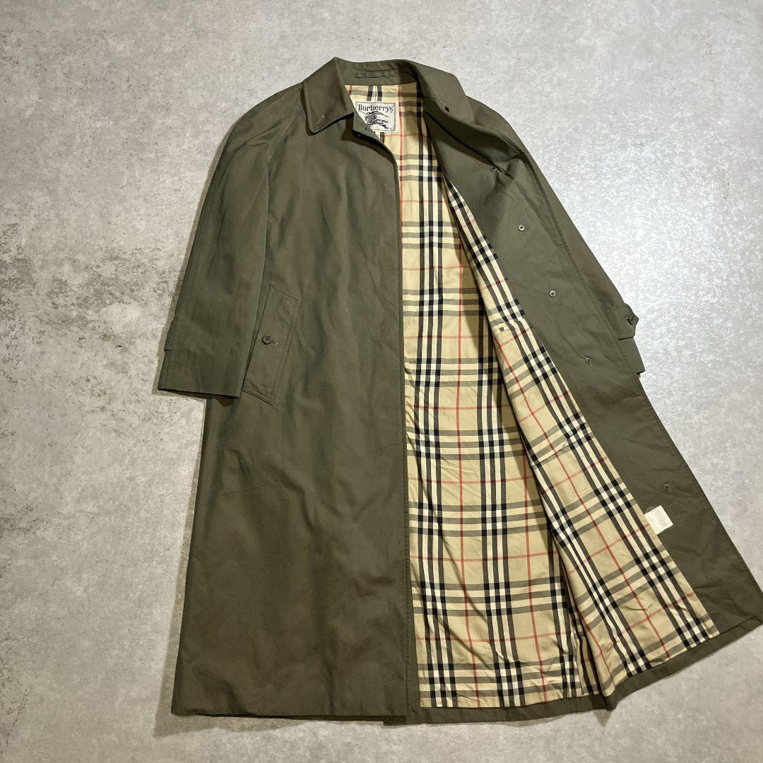 90s BURBERRY ステンカラーコート ヴィンテージ バーバリー 玉虫