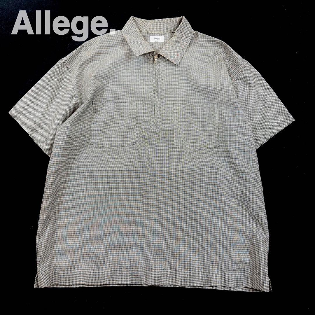 Allege アレッジ ハーフジップ プルオーバーシャツ 千鳥格子 size3