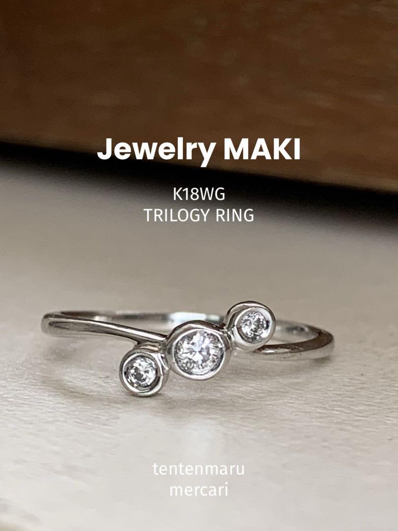 ？*？様 ジュエリーマキ ☆ K18WG ☆ ダイヤモンドトリロジーリング
