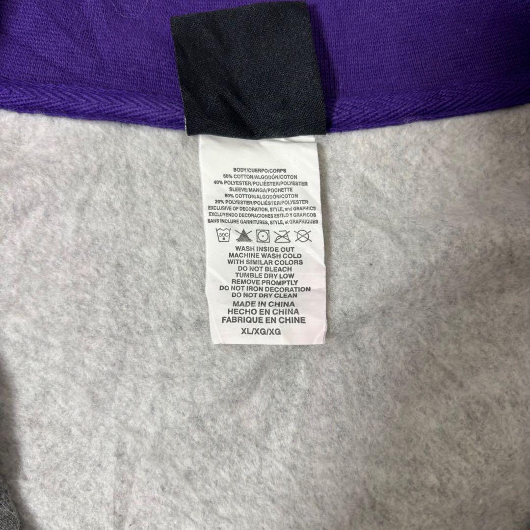 USA古着　NFL　パーカー　VIKINGS プリント パープル　グレー