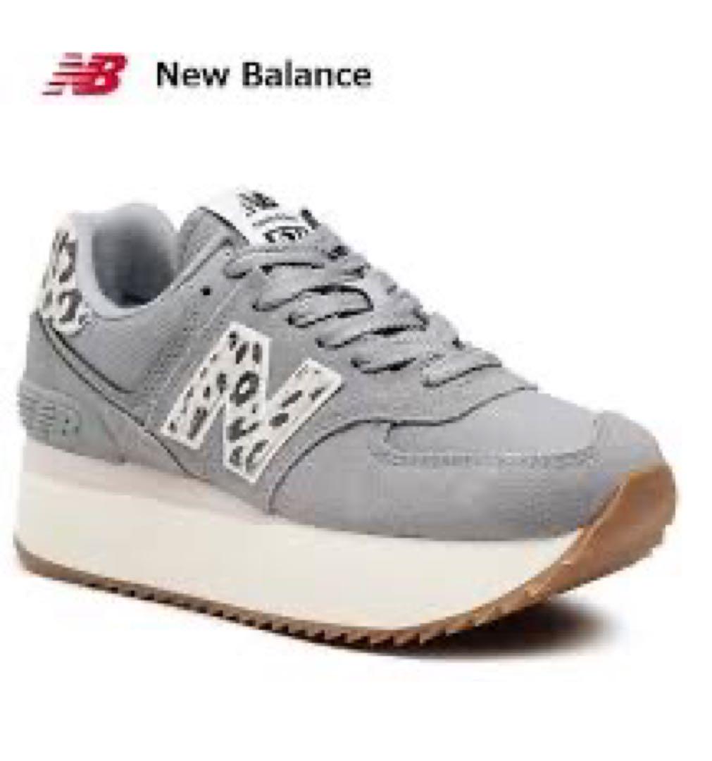 【限定品】 New Balance ニューバランス574+厚底スニーカー23.5