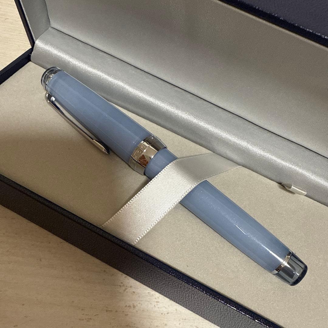 八文字屋 銀山スノーグレー 細字F インク付きセーラー万年筆