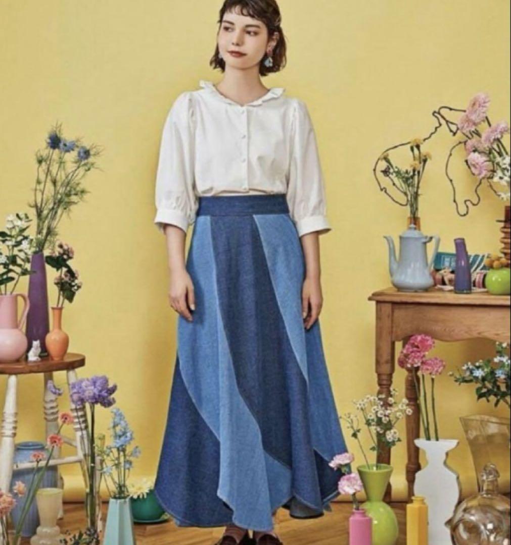 poppy ポピー マーガレットデニムスカート 美品 ポピーあさぎーにょマーガレットデニムスカートPOPPYロング