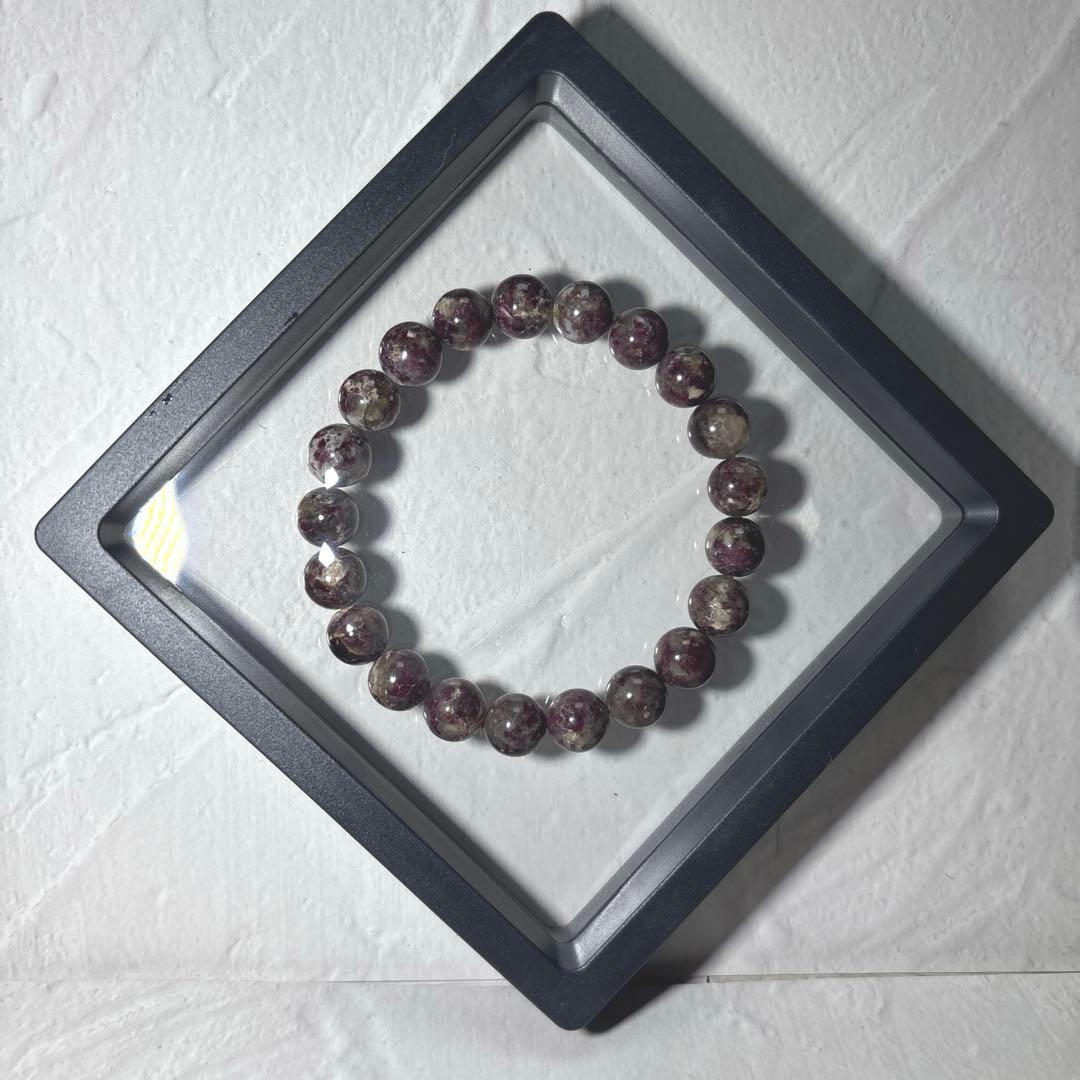 希少　ルビーインクォーツ　ブレスレット　10ミリ玉　腕径17,5㎝　No.40