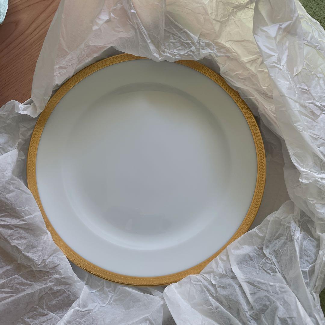 げ 大倉陶園 片葉金触 26cm ミート皿