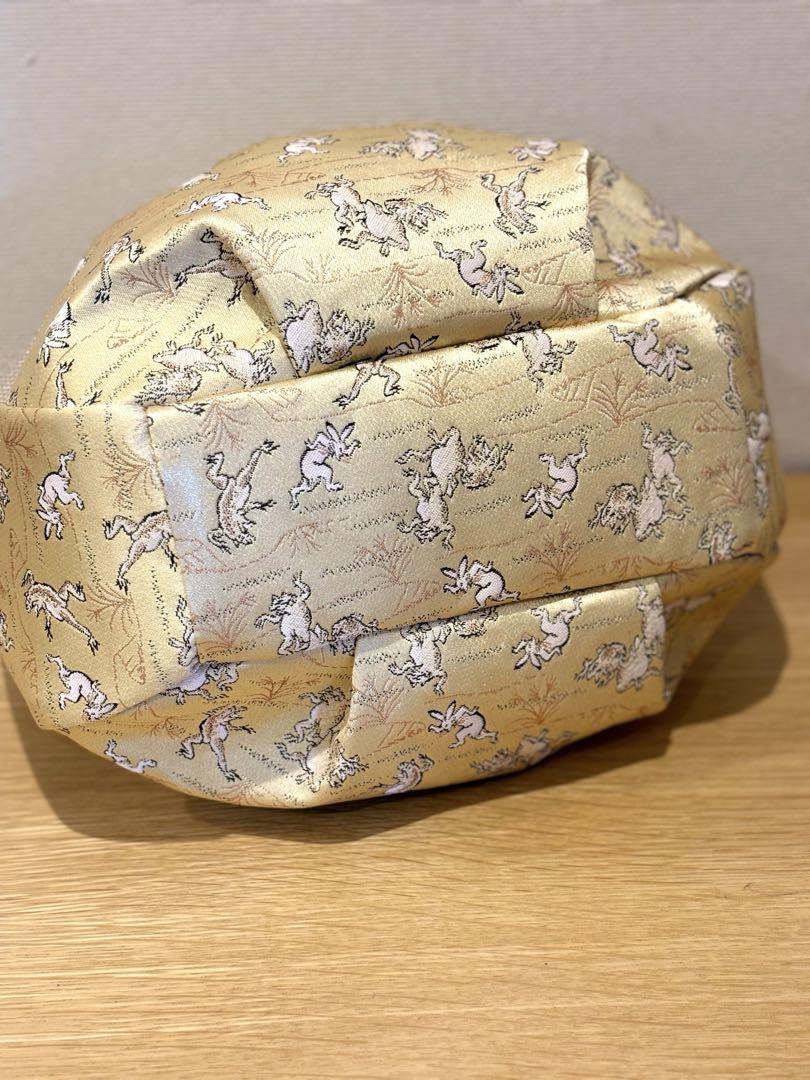 和装バック　着物バック　金蘭生地・鳥獣戯画（ゴールド）卒業入学結婚七五三お宮参り 和装バック 着物バック 金蘭生地・鳥獣戯画（ゴールド）卒業入学