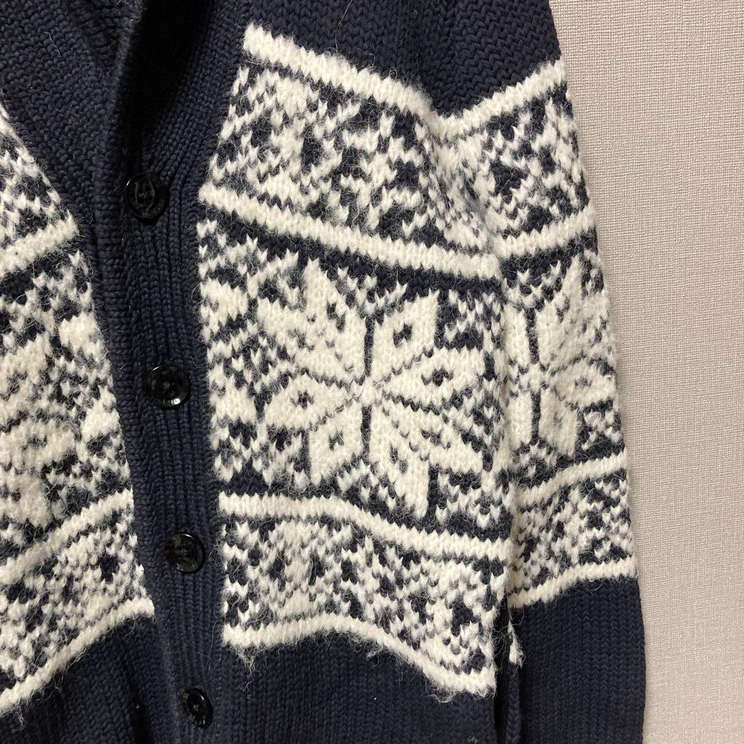 プリングル1815 ノルディック柄カーディガン(M)ブラック　厚めアルパカ混(6487円)