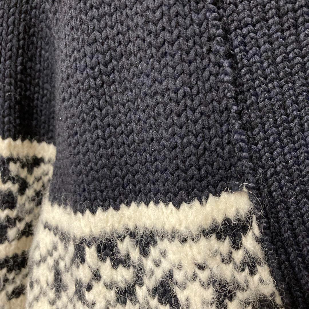 プリングル1815 ノルディック柄カーディガン(M)ブラック　厚めアルパカ混(6487円)