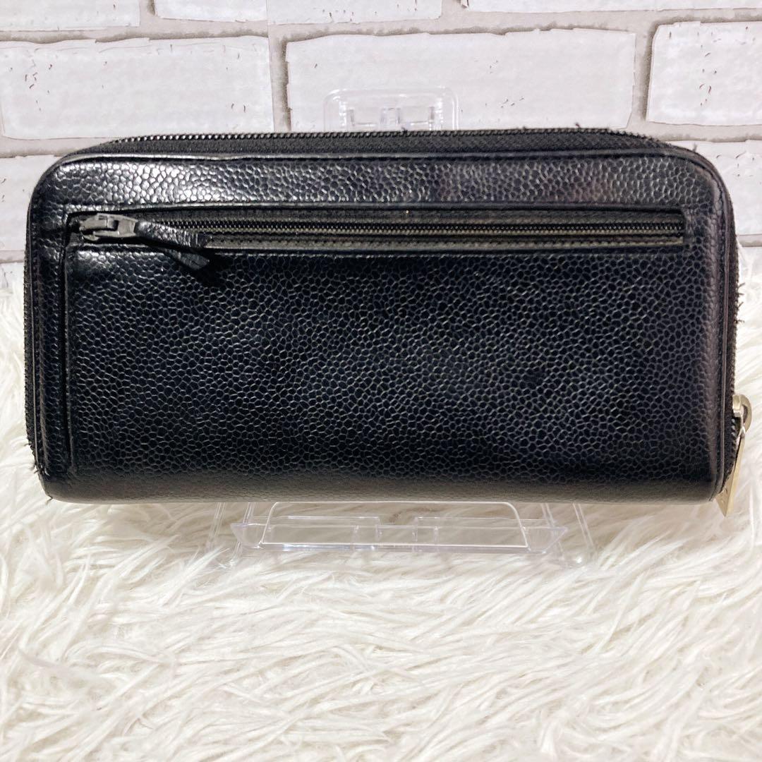 【極美品】 CHANEL 長財布 ラウンドファスナー レザー 黒