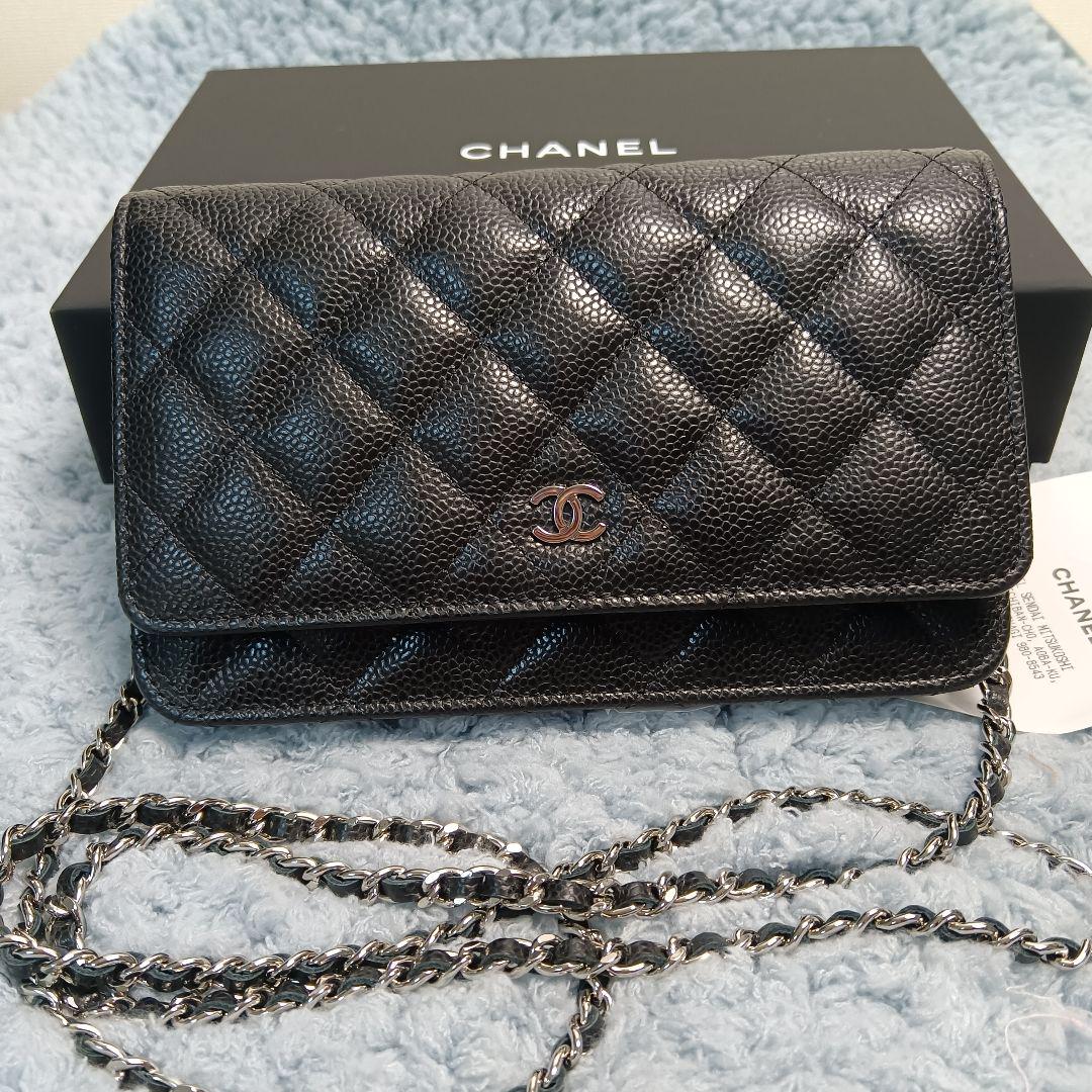 チェーンウォレットキャビアスキンcocoシルバー金具