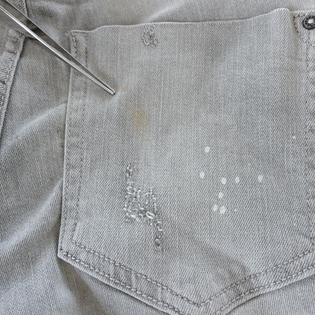 Z1975 ZARA ザラ ダメージジーンズ 裾ファスナー ポケット多数