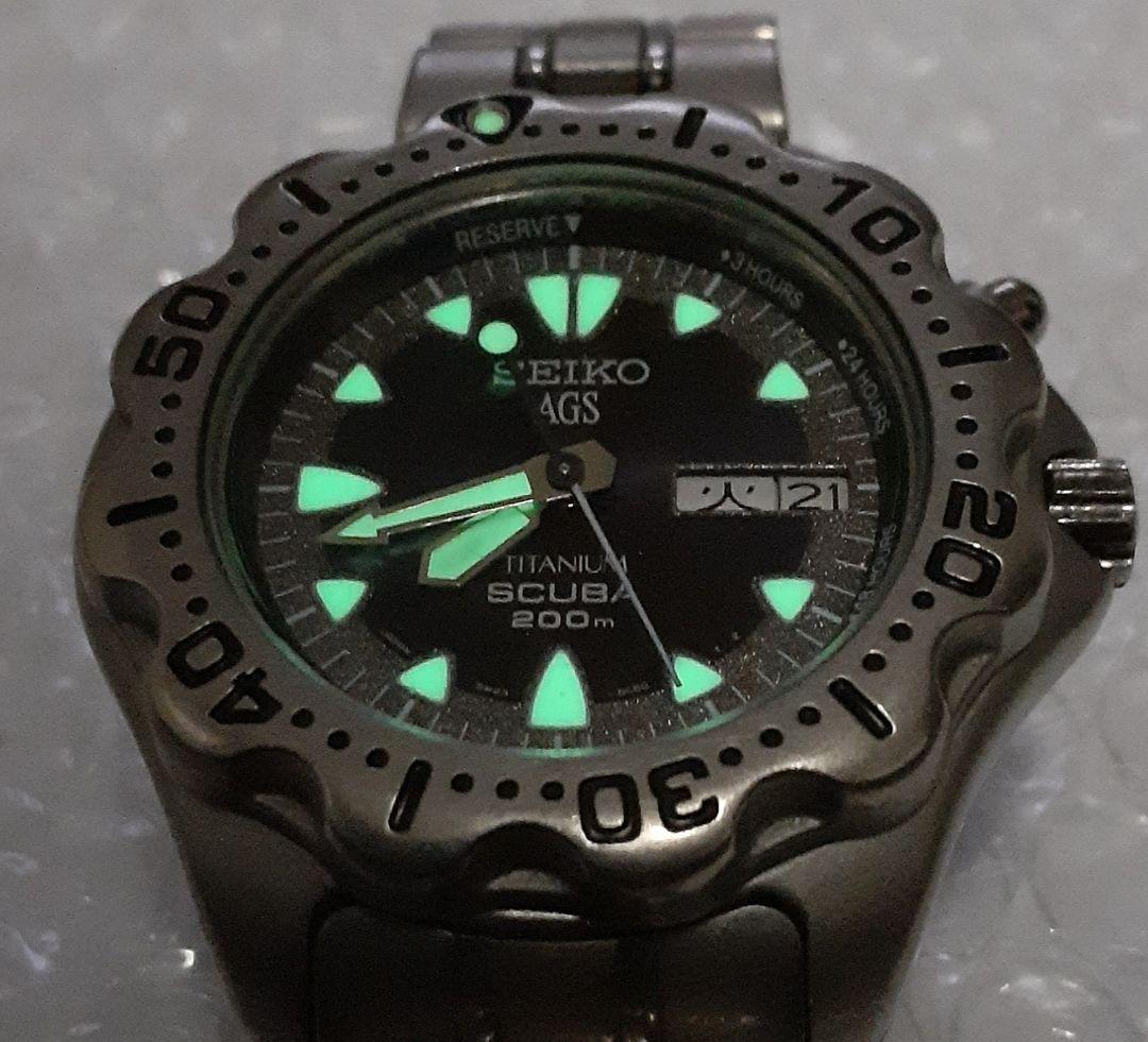 SEIKOチタン自動巻きスキューバ200mメンズ腕時計
