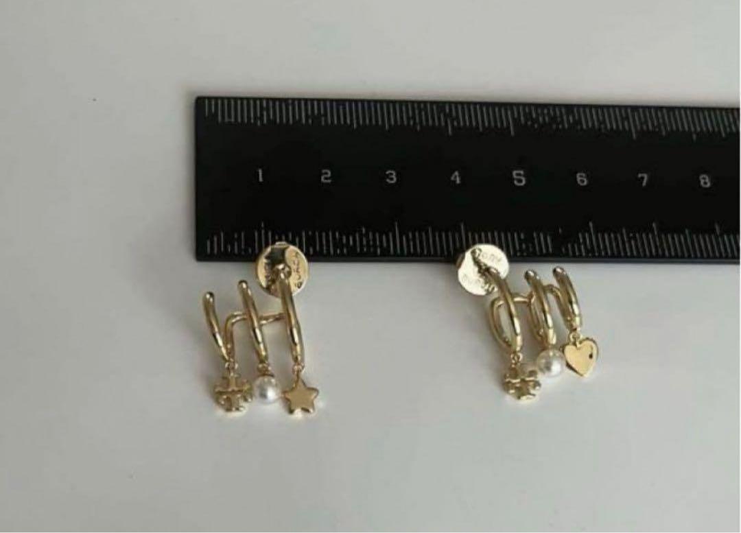 ワールド オンラインストア N11252G ロゴ&パール＆星＆ハート スタッズピアス トリーバーチ アクセサリー