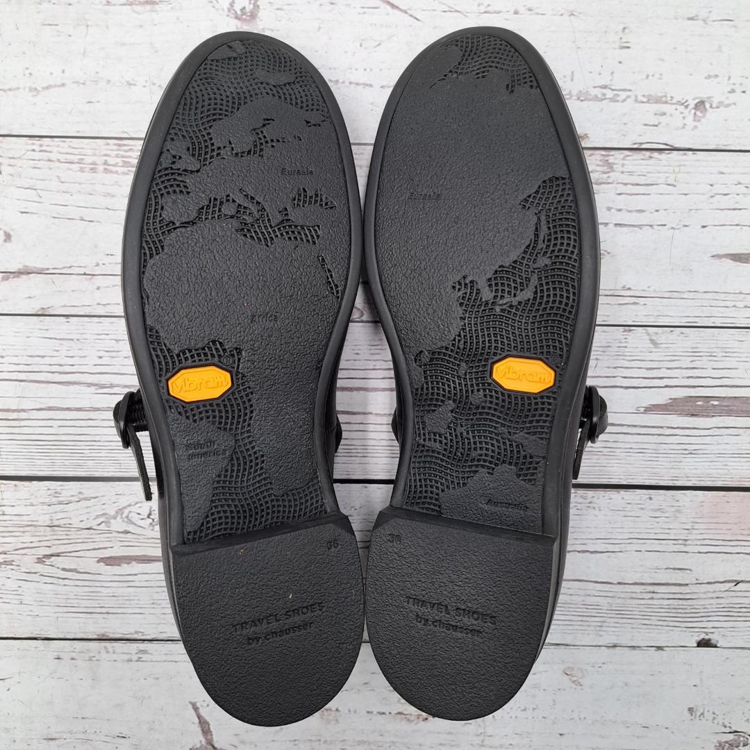 美品　TRAVEL SHOES　ショセ　23　フラットシューズ　ストラップ　黒 美品 TRAVEL SHOES ショセ 23 フラットシューズ ストラップ 黒