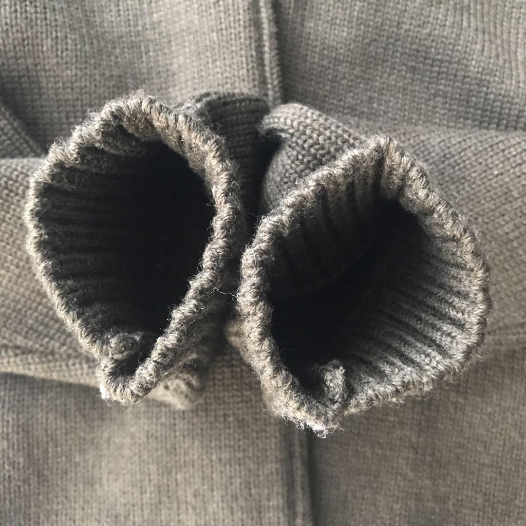 【未使用】ZANONE 5ゲージソリッドウール ボマーニット OLIVE