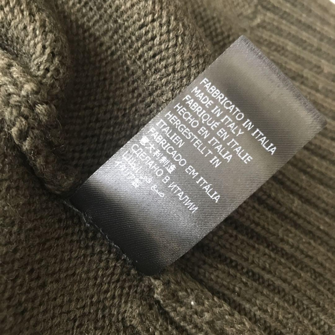 【未使用】ZANONE 5ゲージソリッドウール ボマーニット OLIVE