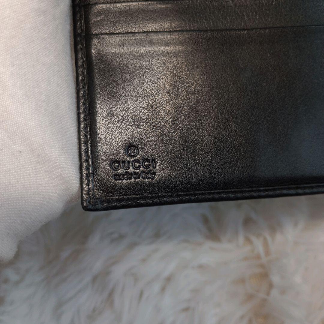 GUCCI 美品 折り財布 メンズ 収納多め レザー ブラック グッチ