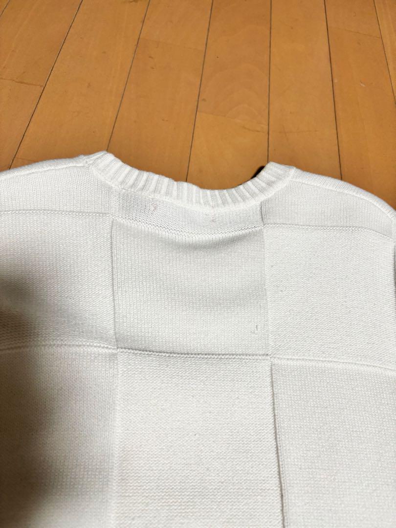 新品 21SS SUPREME Tonal Checkerboard Small Box Sweater 白 XL