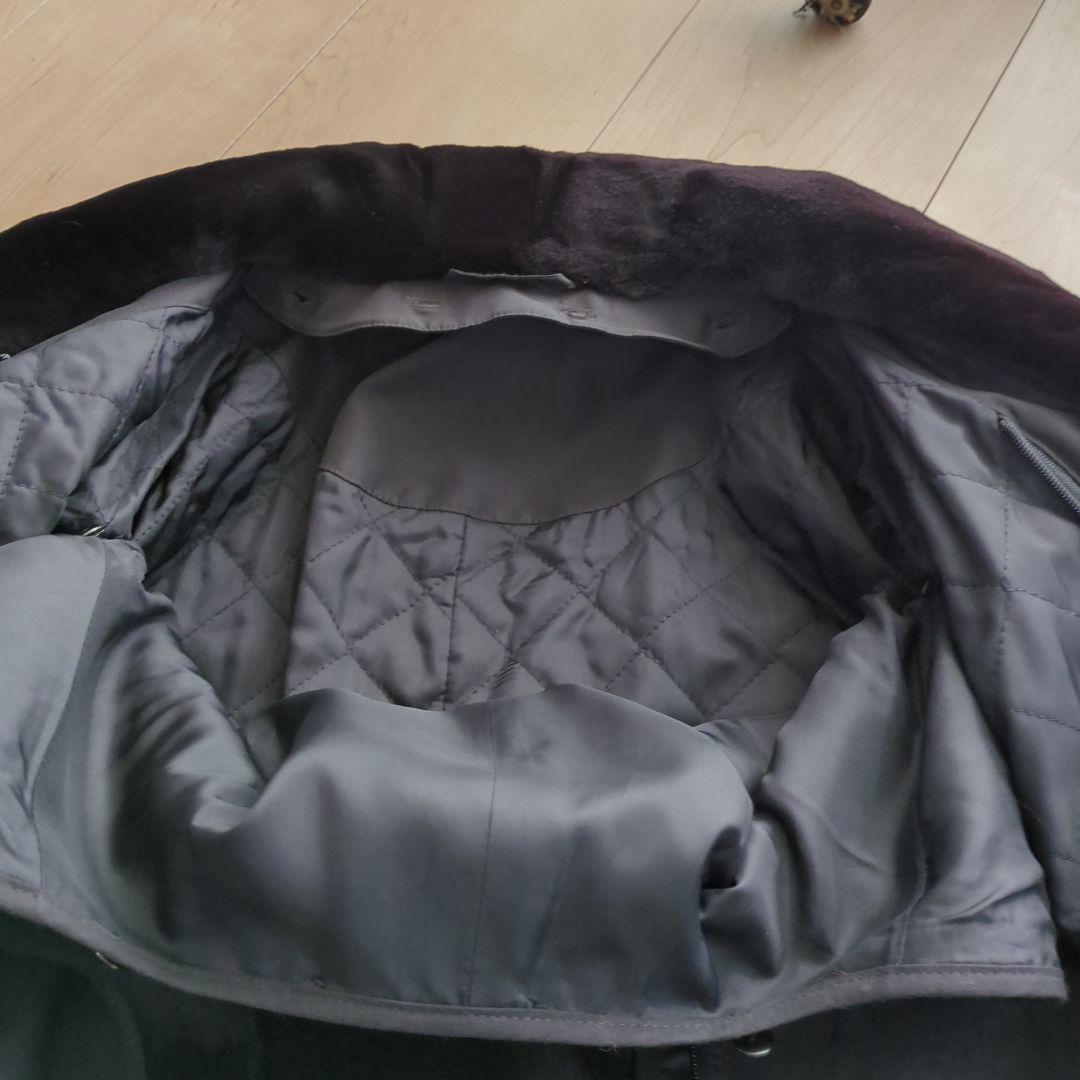 黒 ステンカラーコート ウエストベルト付き 黒 ステンカラーコート ウエストベルト付き