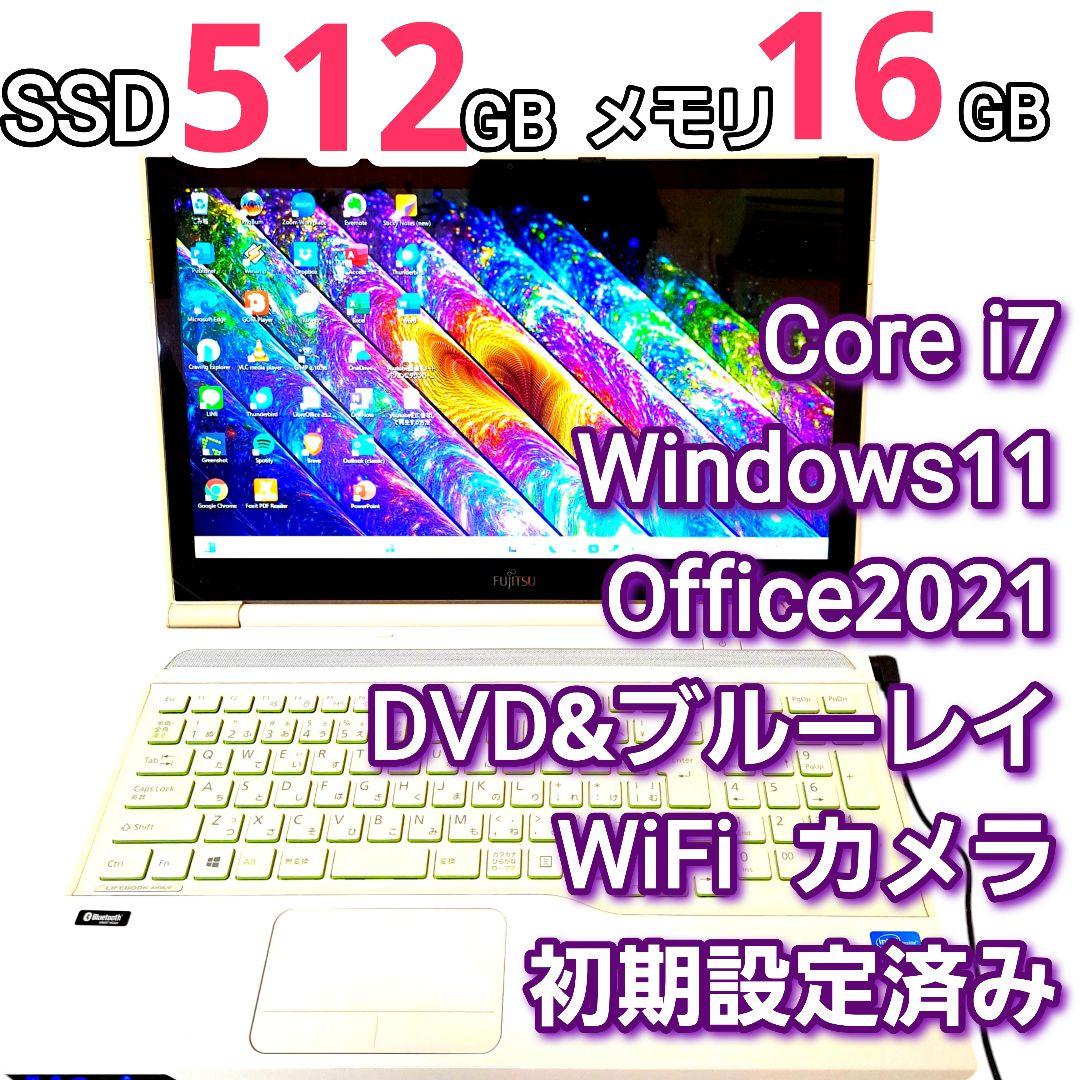 Windows11 オフィス付き corei7 16GB 新品SSD512GB