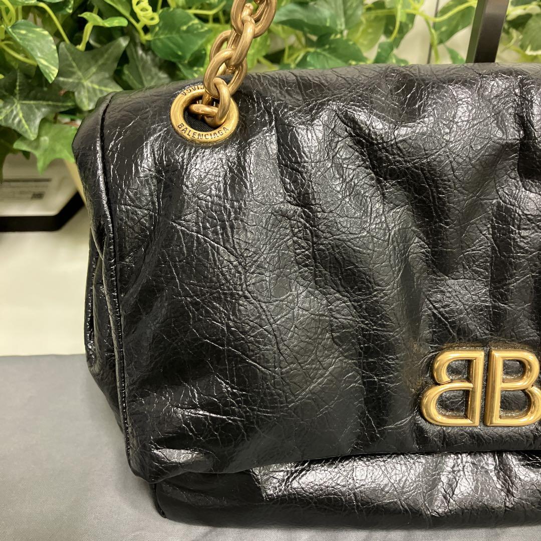 ★BALENCIAGA★ 765966 MONACO チェーンバッグ Balenciaga Monaco チェーンストラップ ショルダーバッグ M