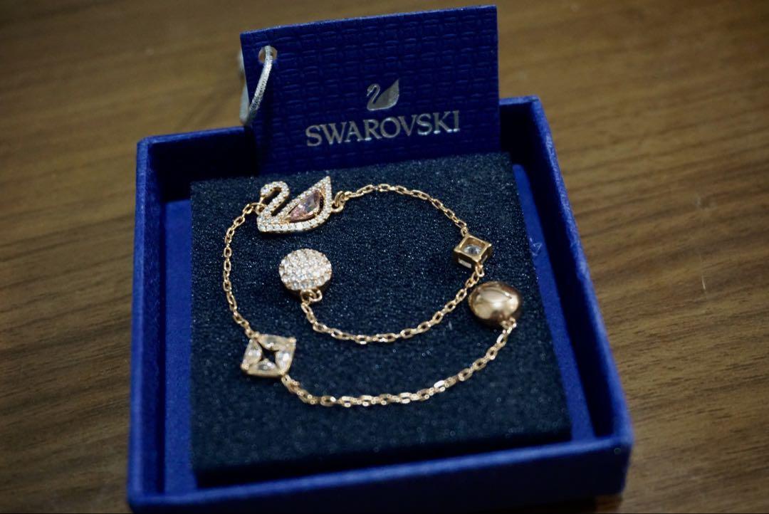 スワロフスキー ピンクスワン ネックレス ブレスレット ピアス 3点セット 画像7