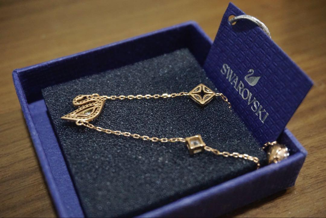 スワロフスキー ピンクスワン ネックレス ブレスレット ピアス 3点セット 画像9