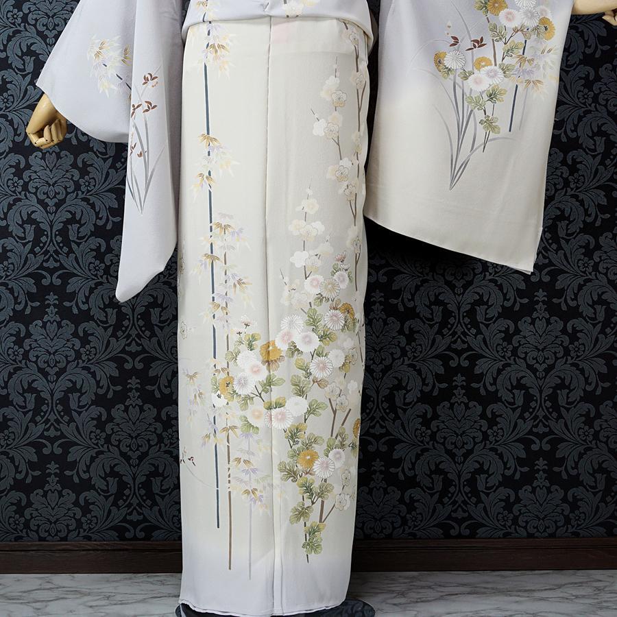 訪問着　友禅　丹後ちりめん　菊　梅　竹　未仕立て　仮絵羽　在庫保管品 訪問着 友禅 丹後ちりめん 菊 梅 竹 未仕立て 仮絵羽 在庫保管品