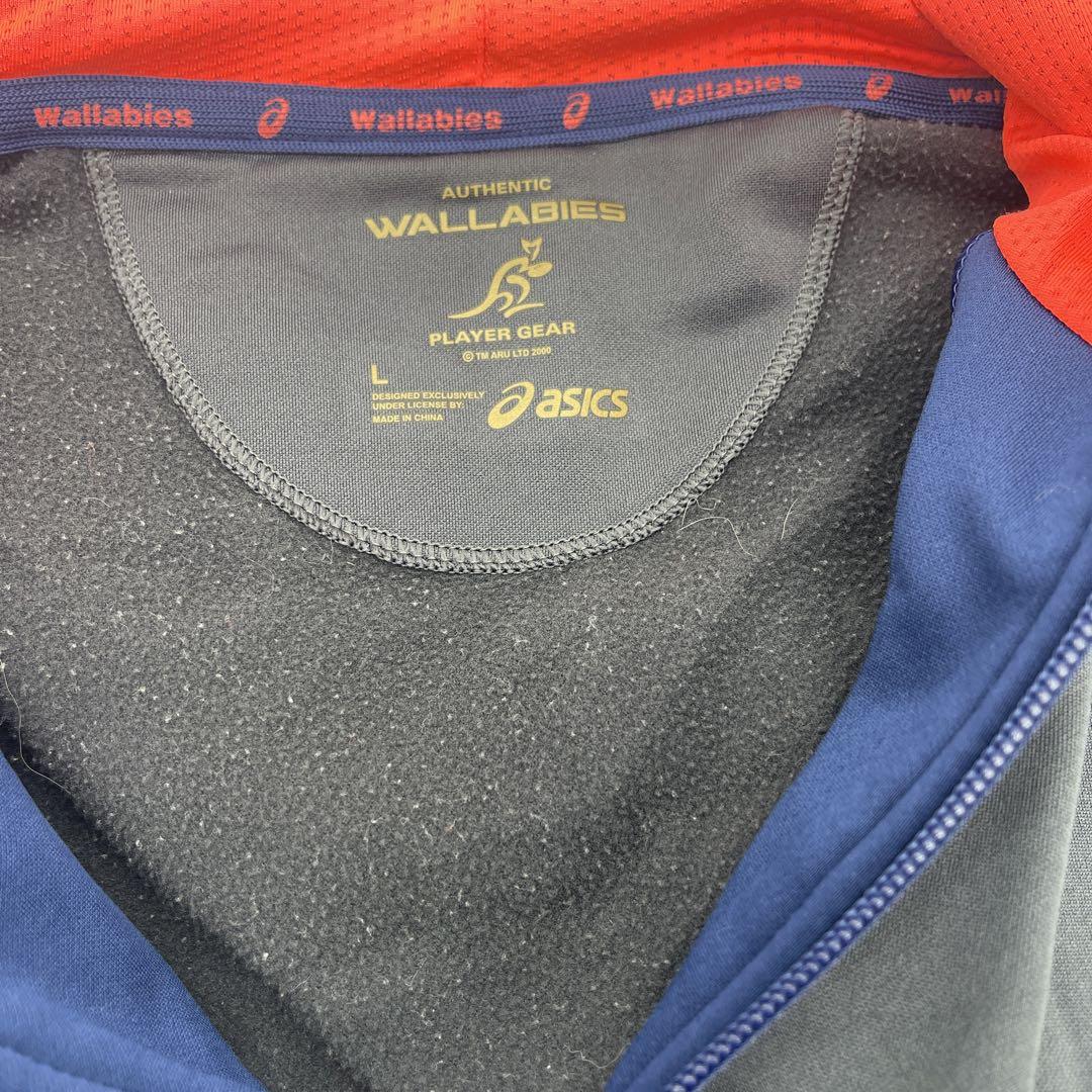 Wallabies フルジップフーディ ダークブルー/グレー　asics L