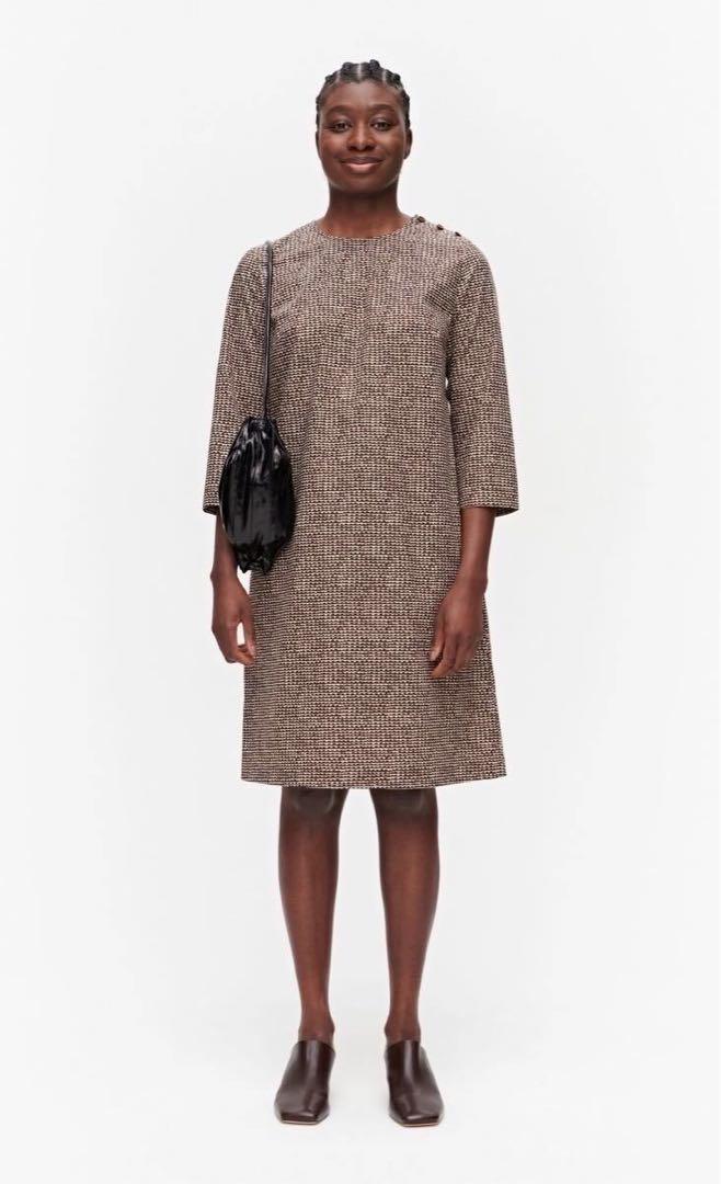 marimekko 長袖ひざ丈ワンピース
