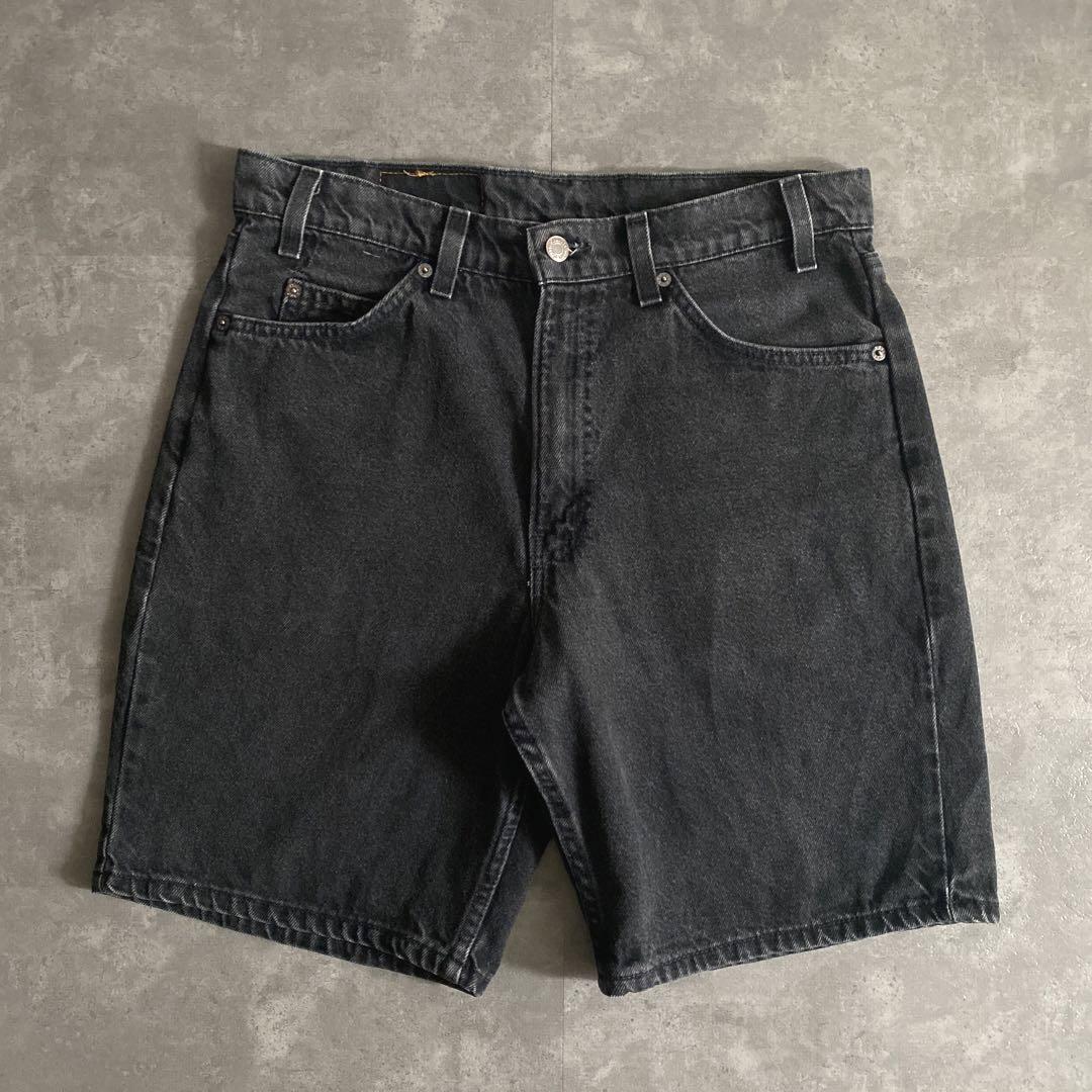 90s Levis 550 ブラック デニム ショーツ USA製 W34 L09