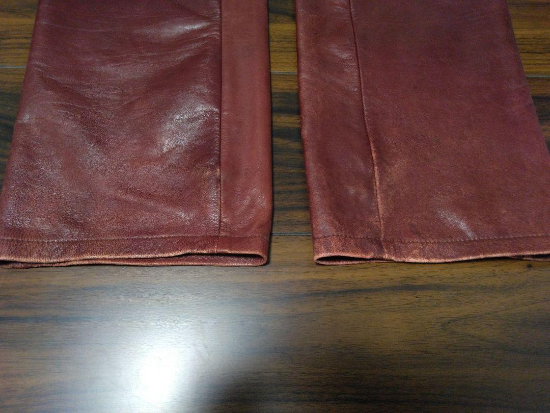 Dual レッドレザーパンツ　 革パンツ デュアル　革ズボン