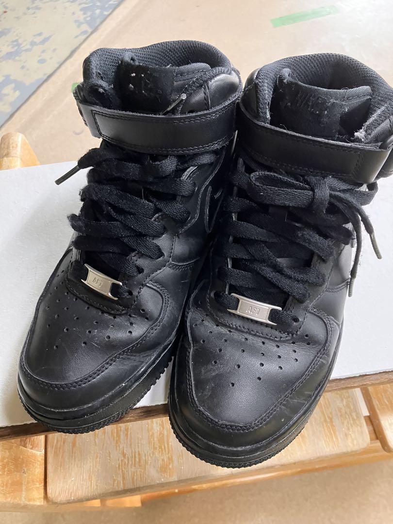 ナイキ　Nike Air Force 1 黒 レザー スニーカー　23cm