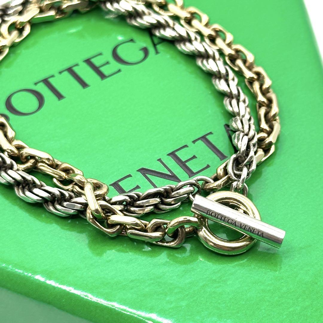 【新品未使用】BOTTEGA VENETA 　2連ブレスレット　シルバー　メンズ