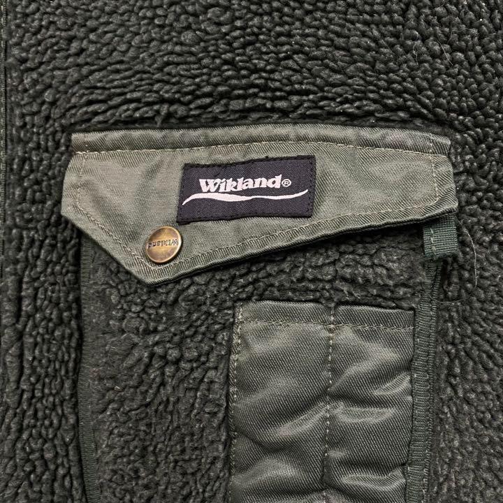 US古着◆ボアフリース ブルゾン カーキグリーン メンズ2XL