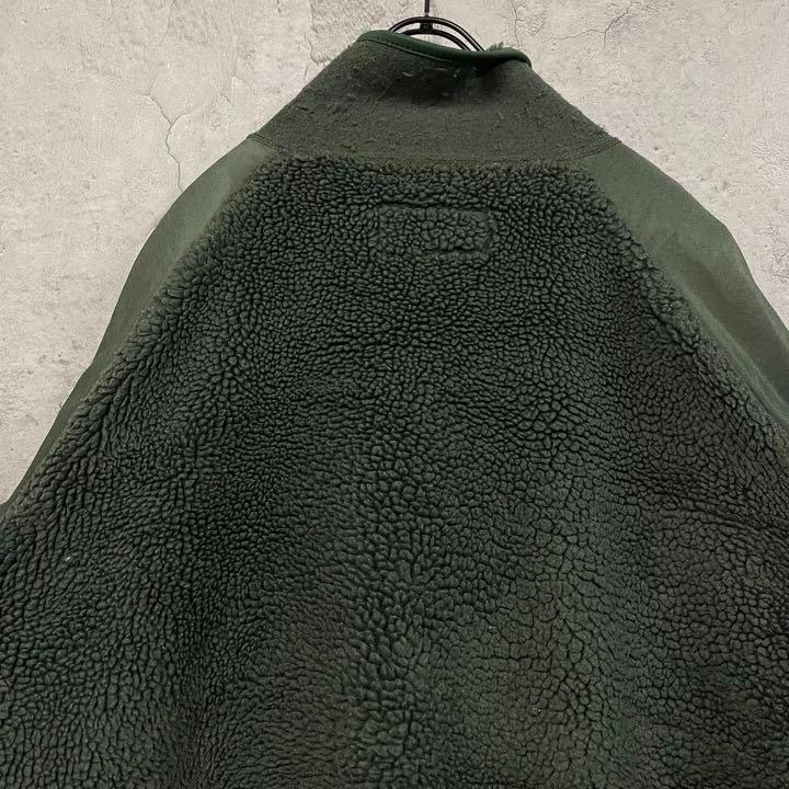 US古着◆ボアフリース ブルゾン カーキグリーン メンズ2XL