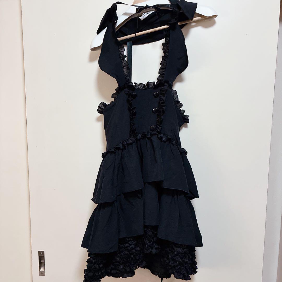 【さくらんぼ様専用】 ラウンド襟付きコルセット型ワンピース ジャンスカ 黒 【さくらんぼ様専用】 ラウンド襟付きコルセット型ワンピース ジャンスカ 黒