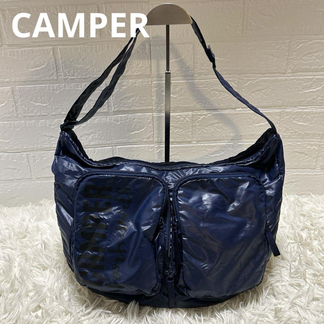 【美品】CAMPERカンペール　ナイロンショルダーバッグ　折りたたみ　軽量