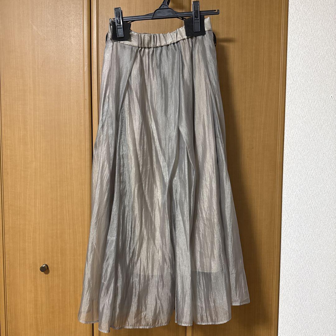【タグ付き】スナイデル　シアーシャイニーギャザースカート（GRY-1）