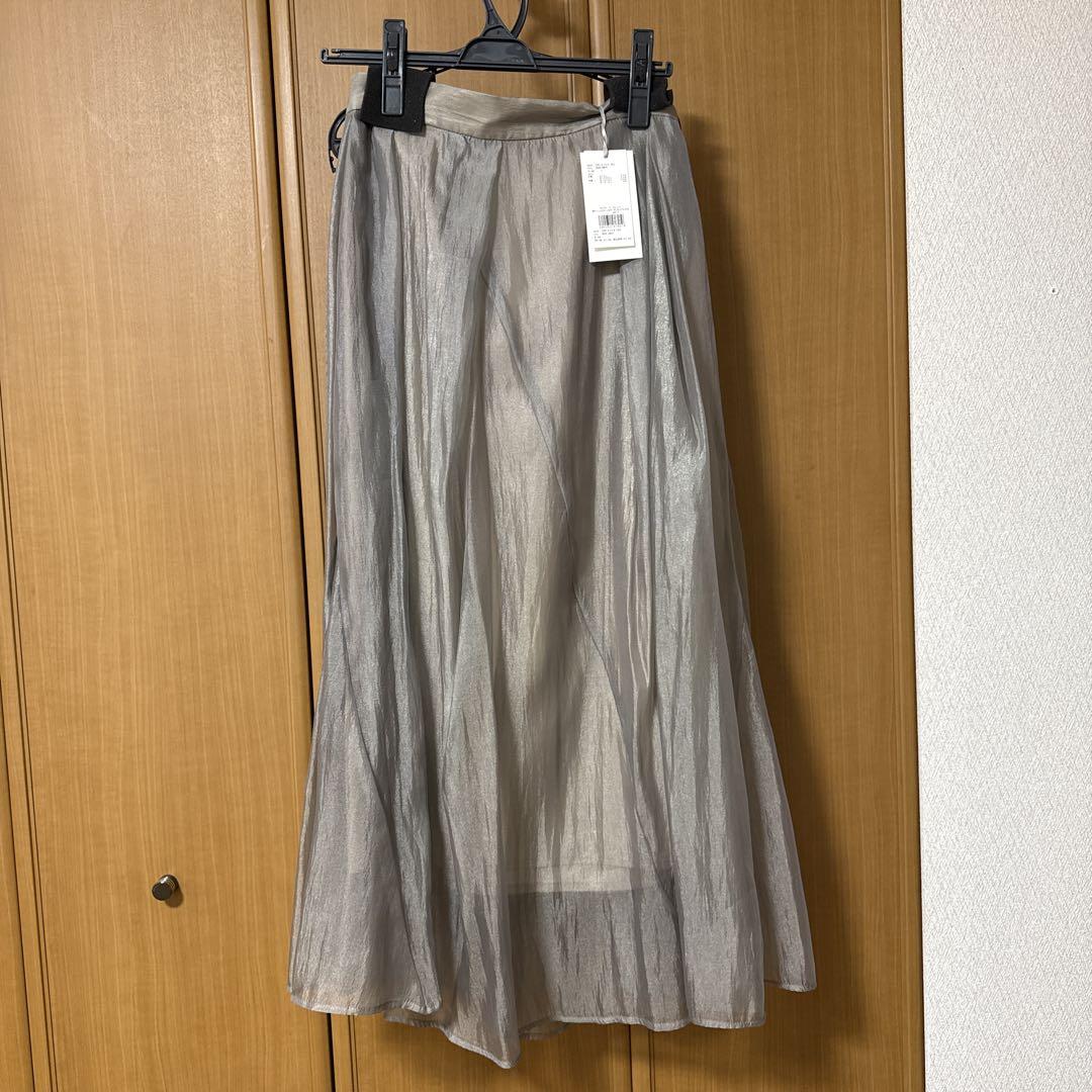 【タグ付き】スナイデル　シアーシャイニーギャザースカート（GRY-1）
