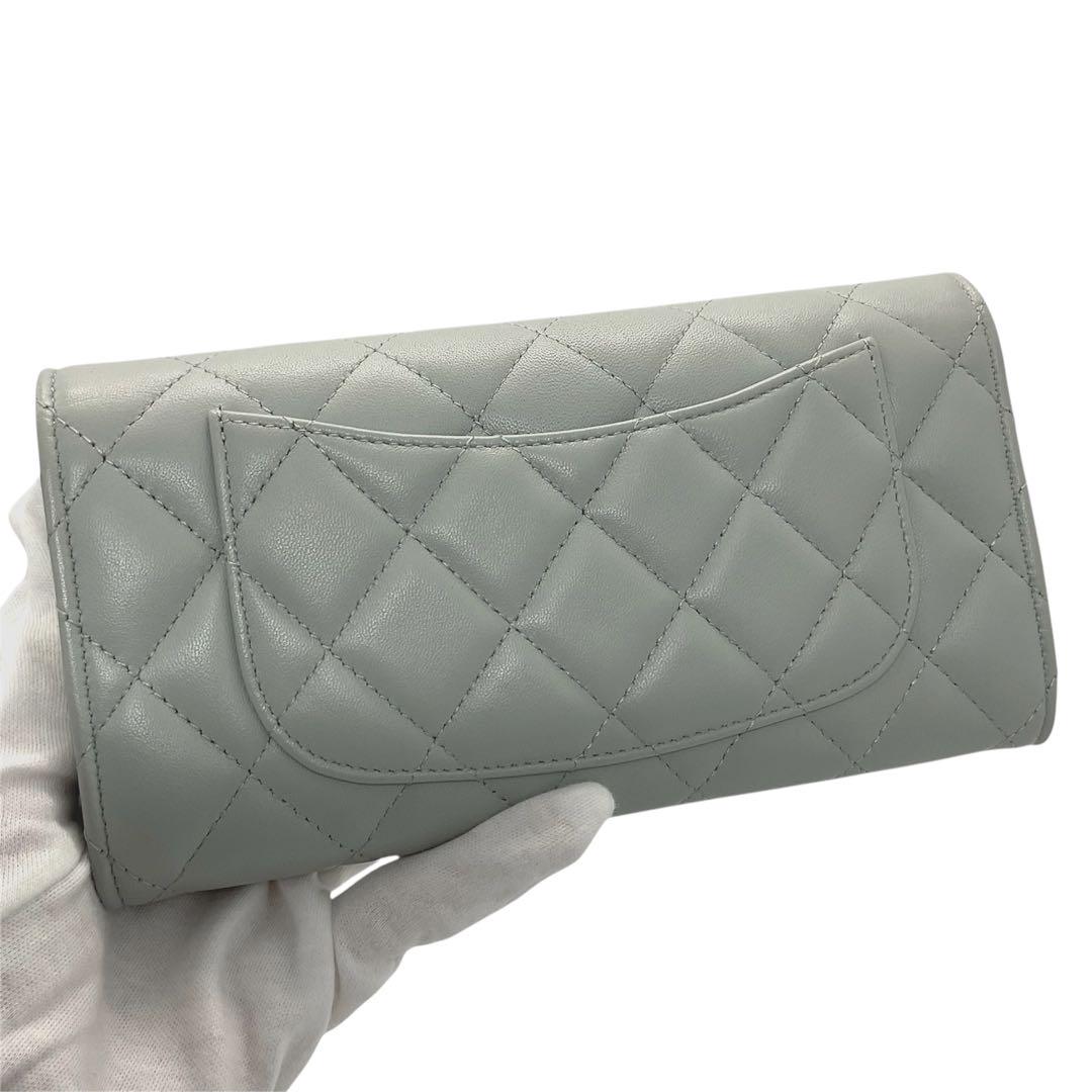 【星】シャネル財布　マトラッセ　クラシック　ロングフラップウォレット　ラムスキン