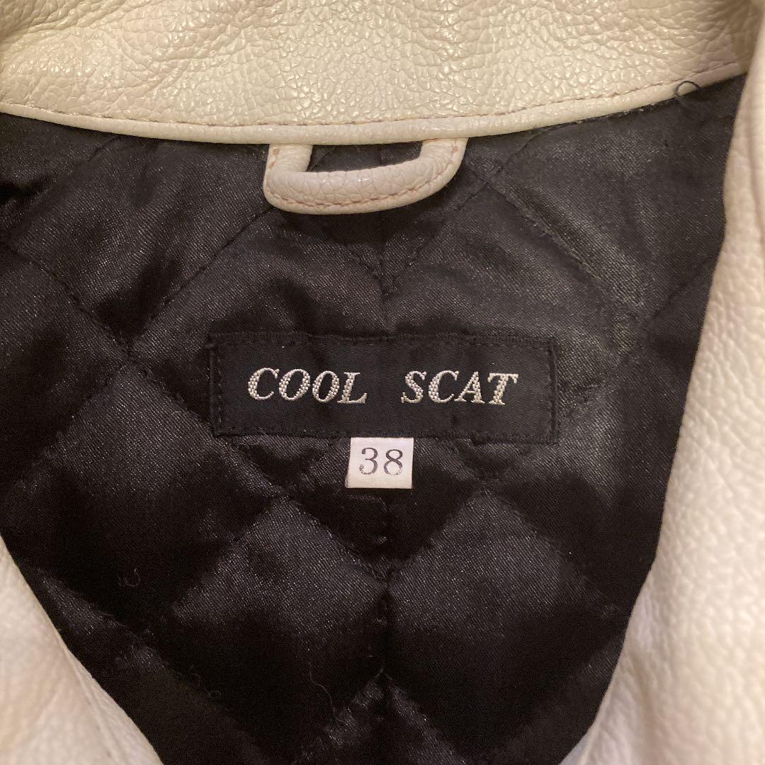 used☆COOL SCATシングルライダースジャケット38白