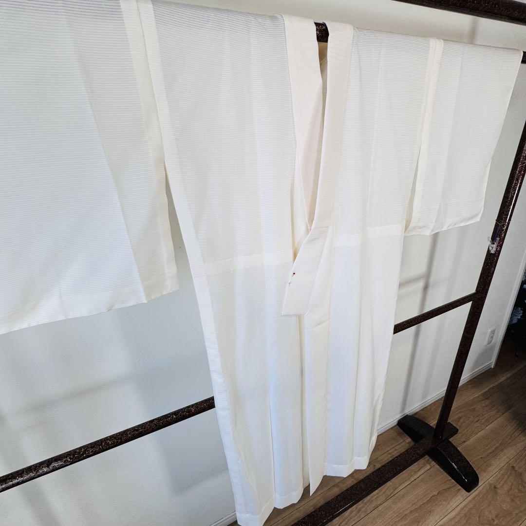超美品　綿絽　絽　呂　正絹　長襦袢　夏物　着物 122　衣紋抜き付　白　無地 P10倍+10%OFF／ 長襦袢 夏物 正絹 リサイクル長襦袢 仕立て