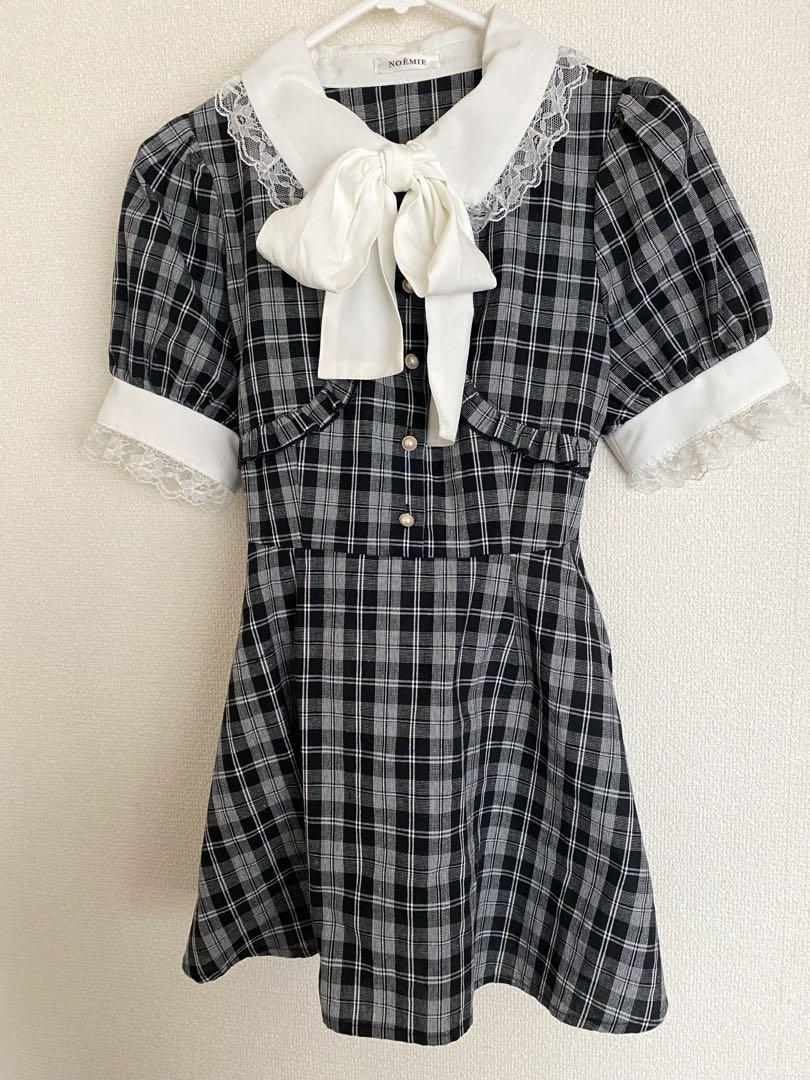 NOEMIE黒チェック柄セットアップ