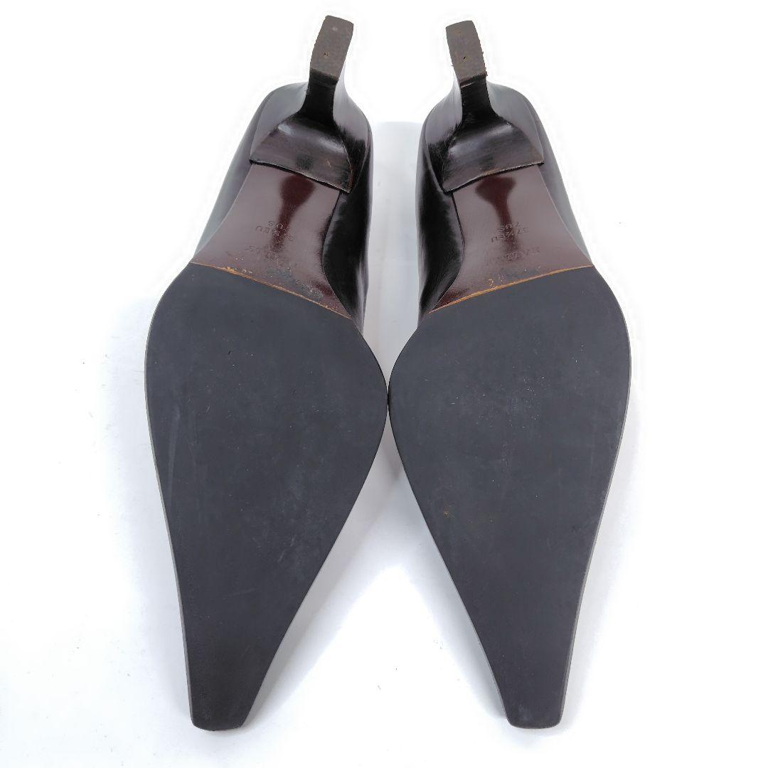 BALLY バリー パンプス 24cm ポインテッド ステッチ レザー
