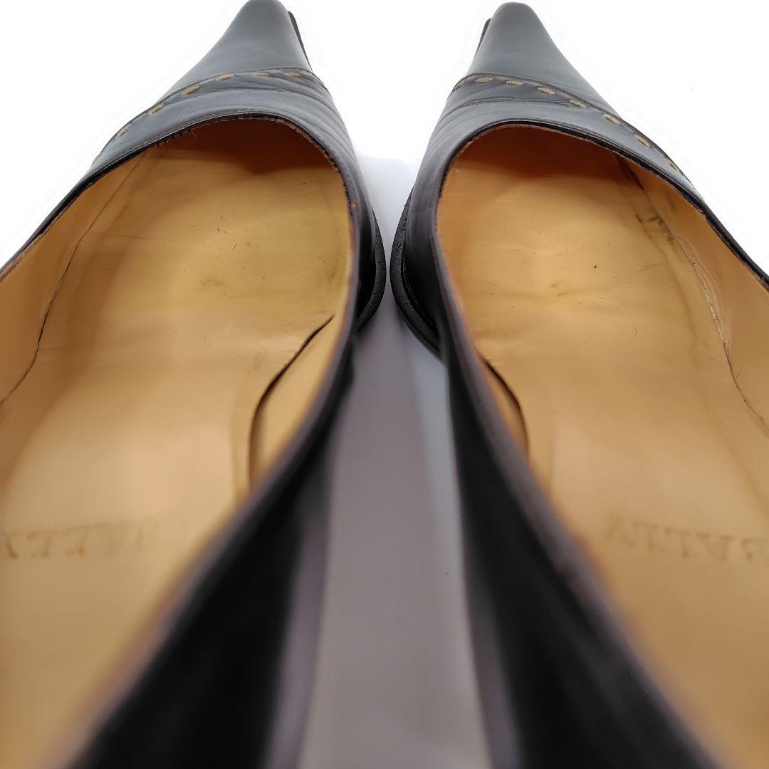 BALLY バリー パンプス 24cm ポインテッド ステッチ レザー