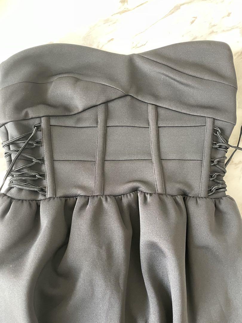 コルセットベアトップドレス 黒